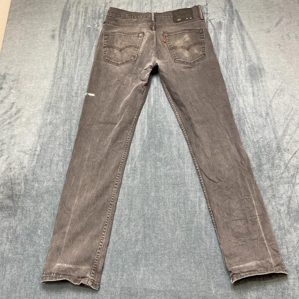 Levi's 511 Jeans Men 32x32 Gray Denim Everyday Wear Light Wash Slim Straight Leg